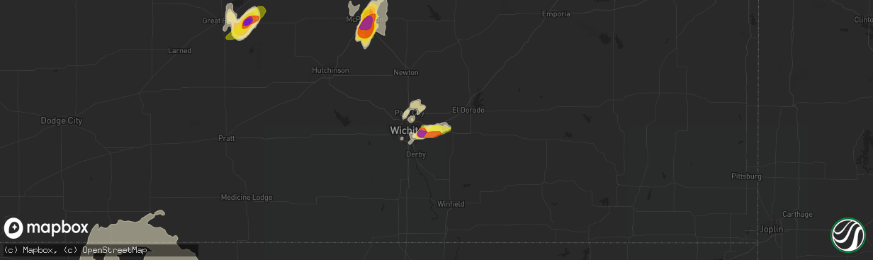 Hail map in Andover, KS on May 29, 2018