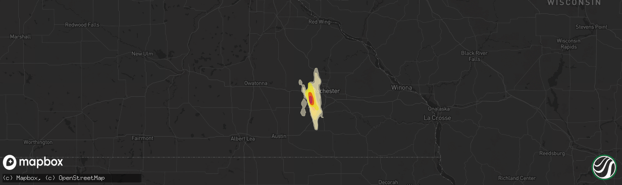 Hail map in Byron, MN on May 29, 2018