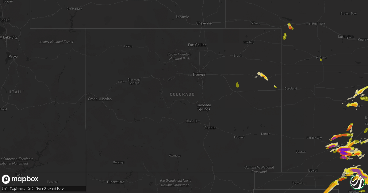 Hail map in Colorado on May 29, 2018