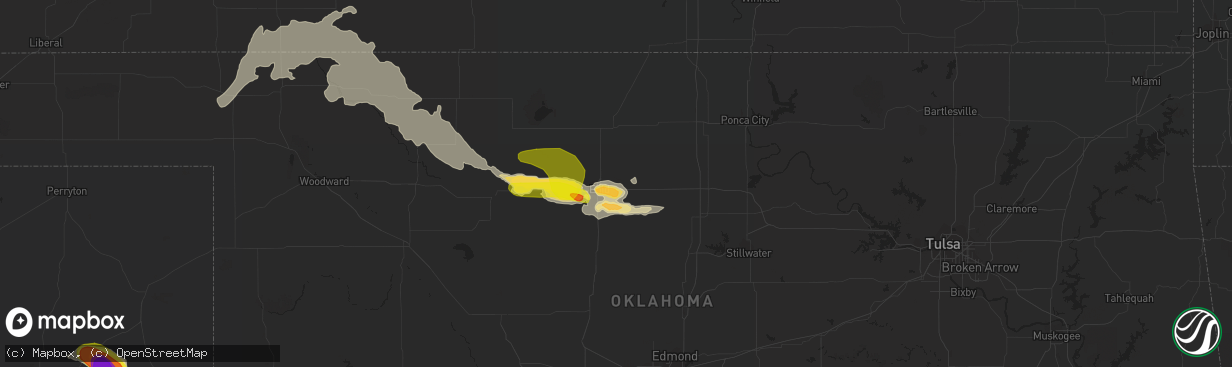 Hail map in Enid, OK on May 29, 2018