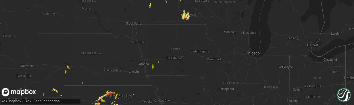 Hail map in Iowa on May 29, 2018