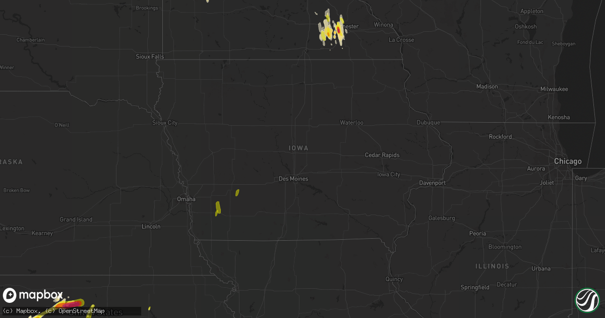 Hail map in Iowa on May 29, 2018