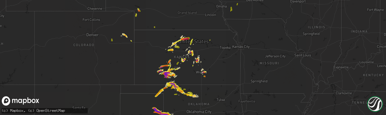 Hail map in Kansas on May 29, 2018