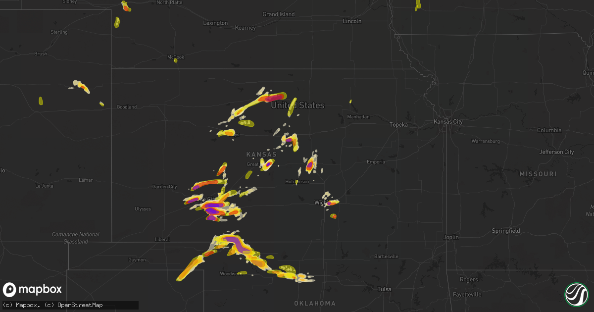 Hail map in Kansas on May 29, 2018