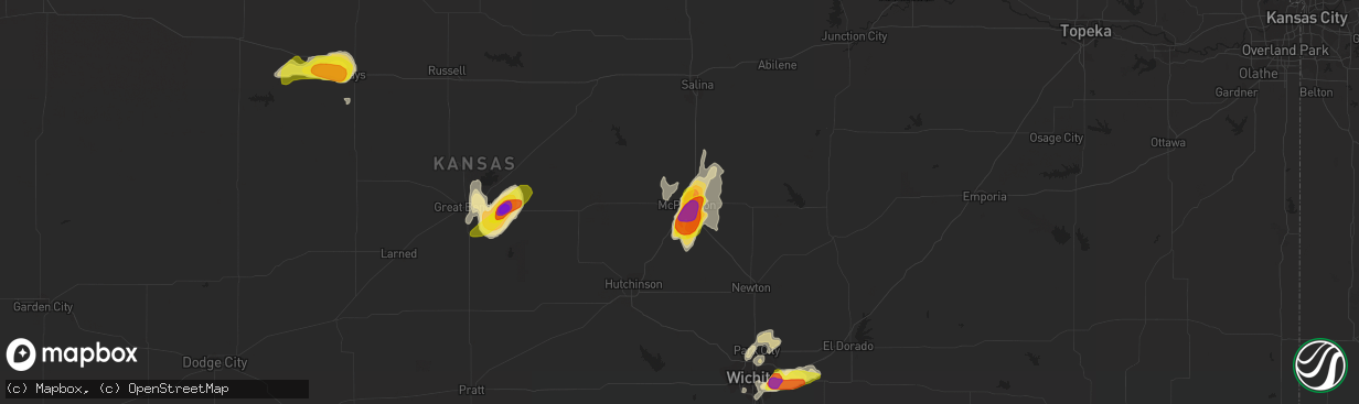 Hail map in Mcpherson, KS on May 29, 2018