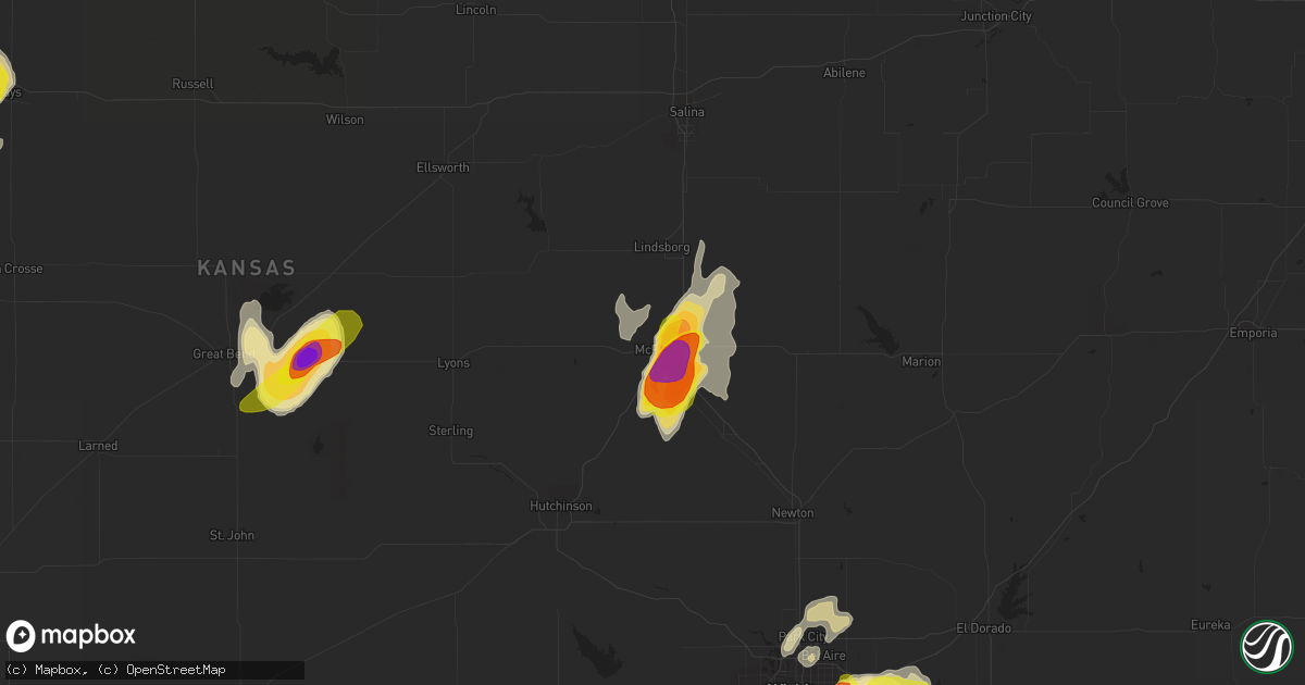 Hail map in Mcpherson, KS on May 29, 2018