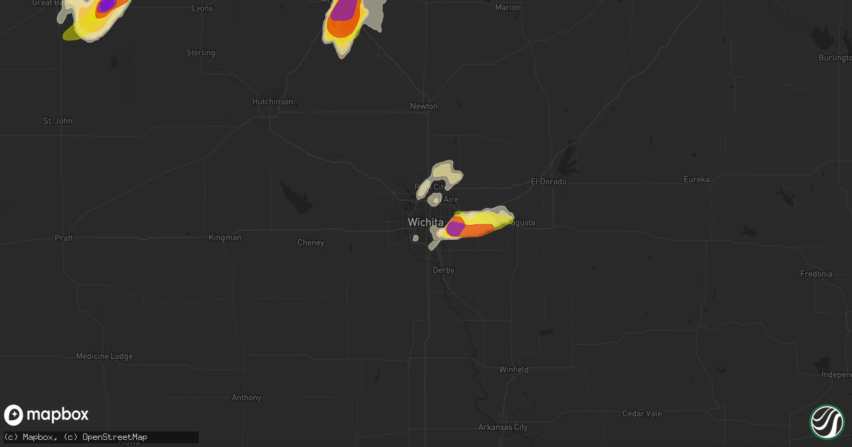 Hail map in Wichita, KS on May 29, 2018
