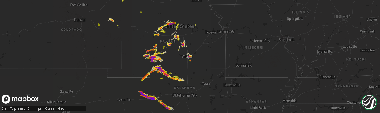 Hail map on May 29, 2018