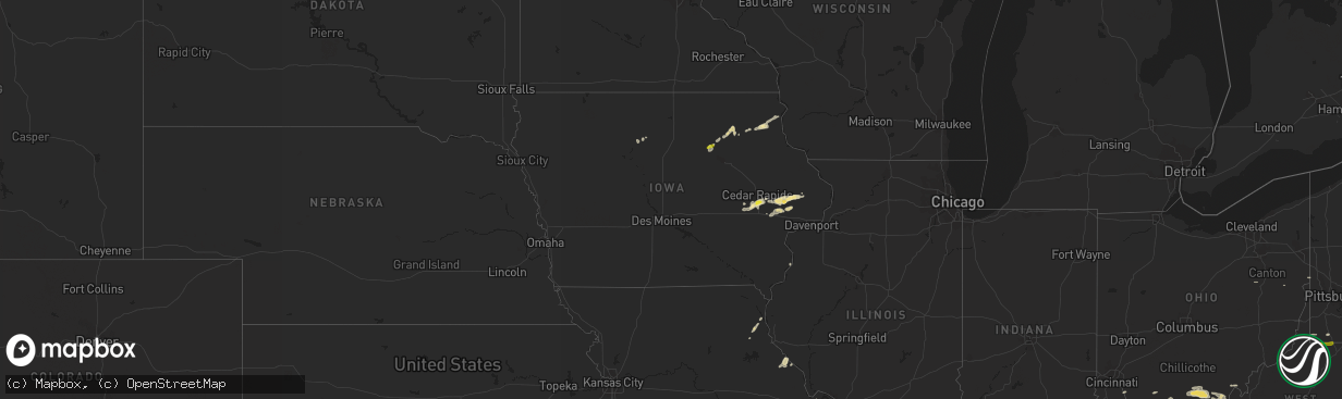 Hail map in Iowa on May 29, 2019