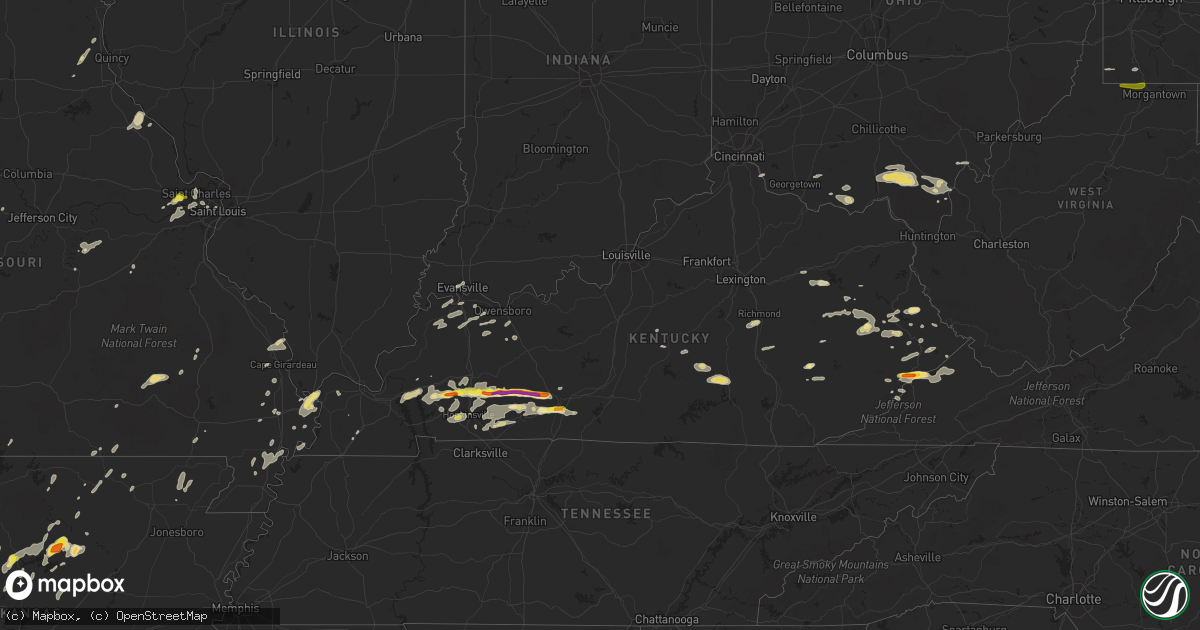 Hail map in Kentucky on May 29, 2019