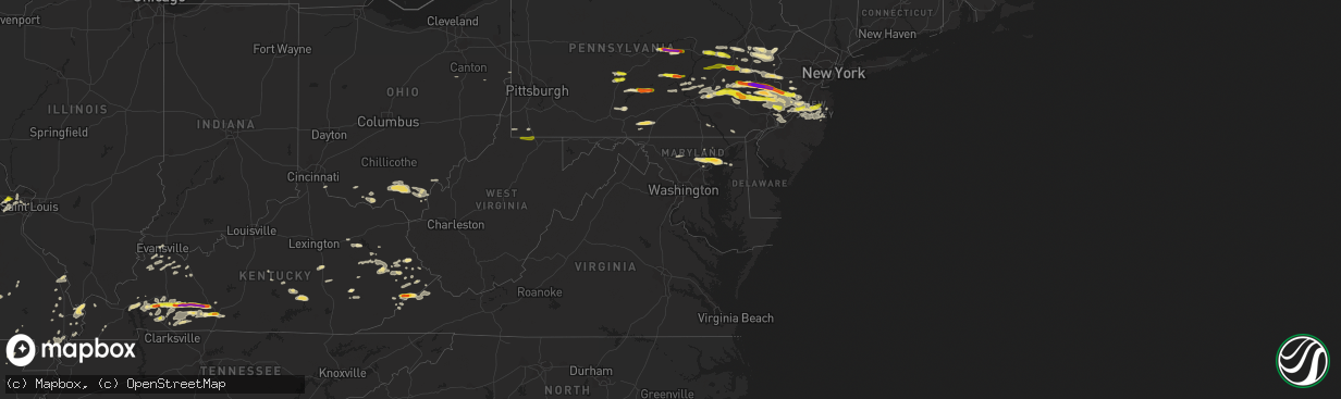 Hail map in Maryland on May 29, 2019