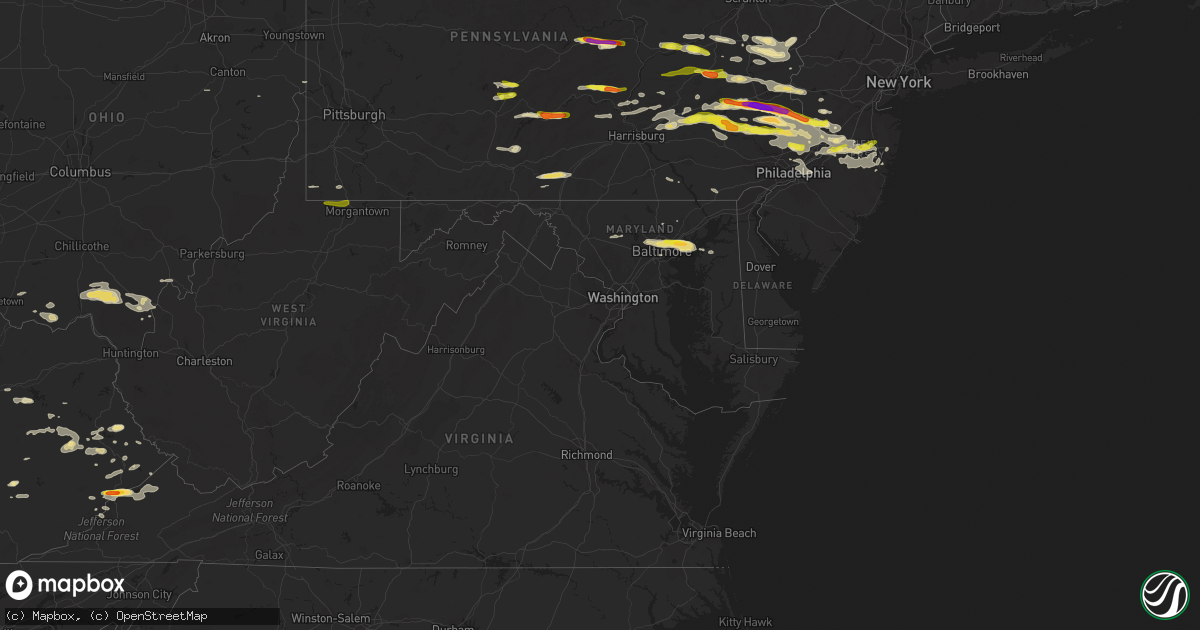 Hail map in Maryland on May 29, 2019