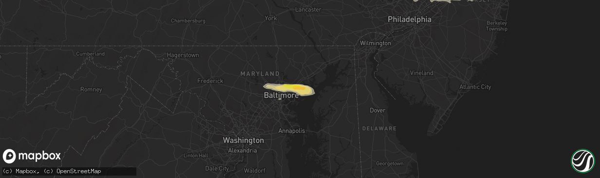 Hail map in Middle River, MD on May 29, 2019