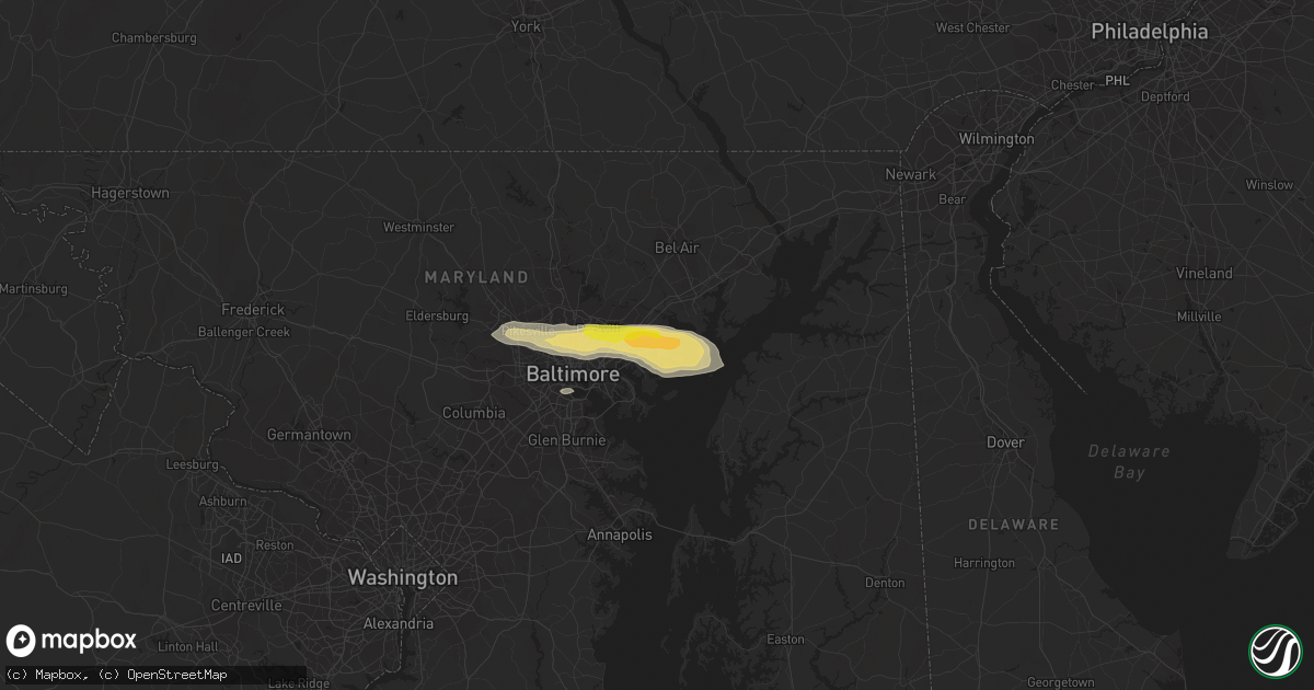 Hail map in Middle River, MD on May 29, 2019