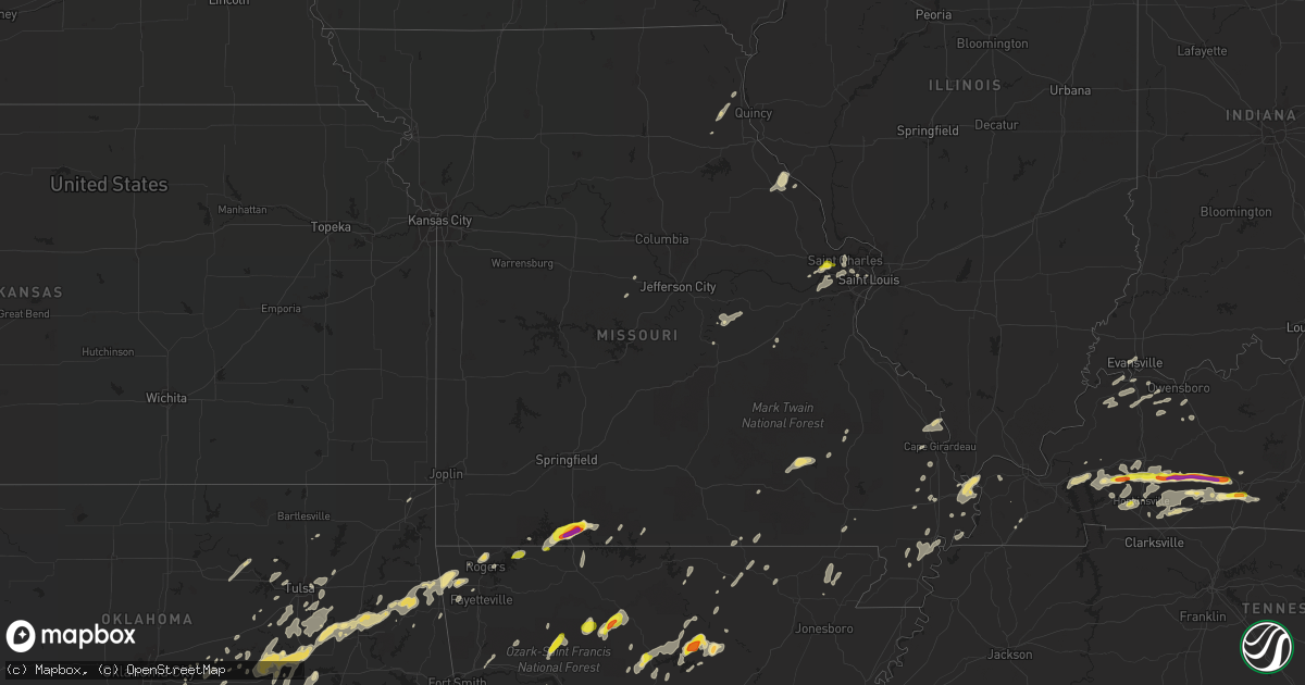 Hail map in Missouri on May 29, 2019