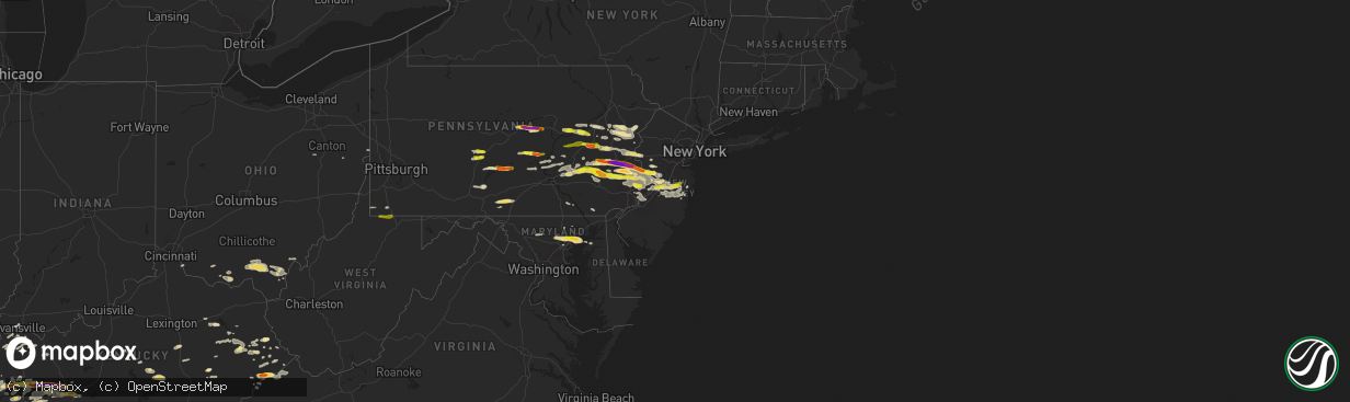 Hail map in New Jersey on May 29, 2019