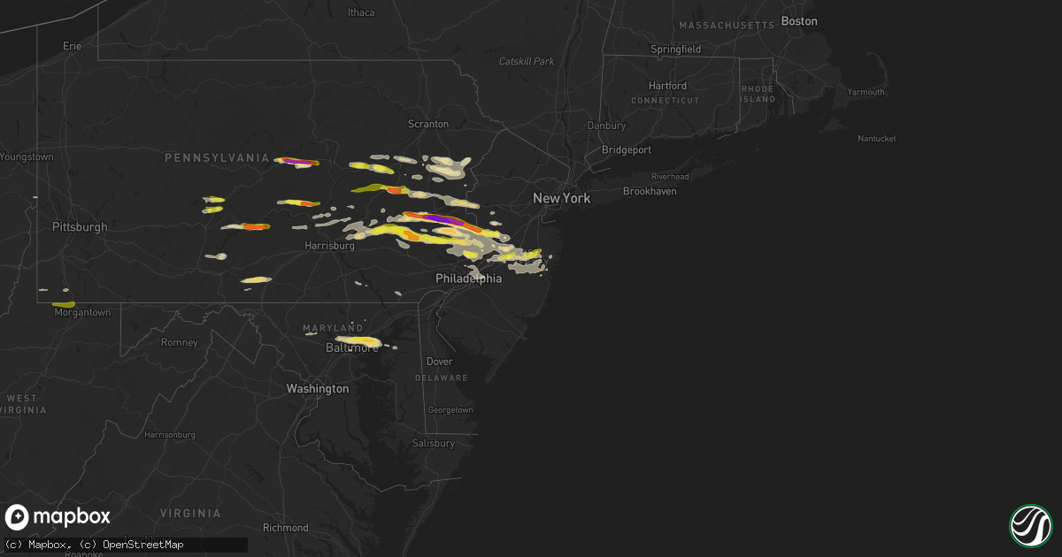 Hail map in New Jersey on May 29, 2019