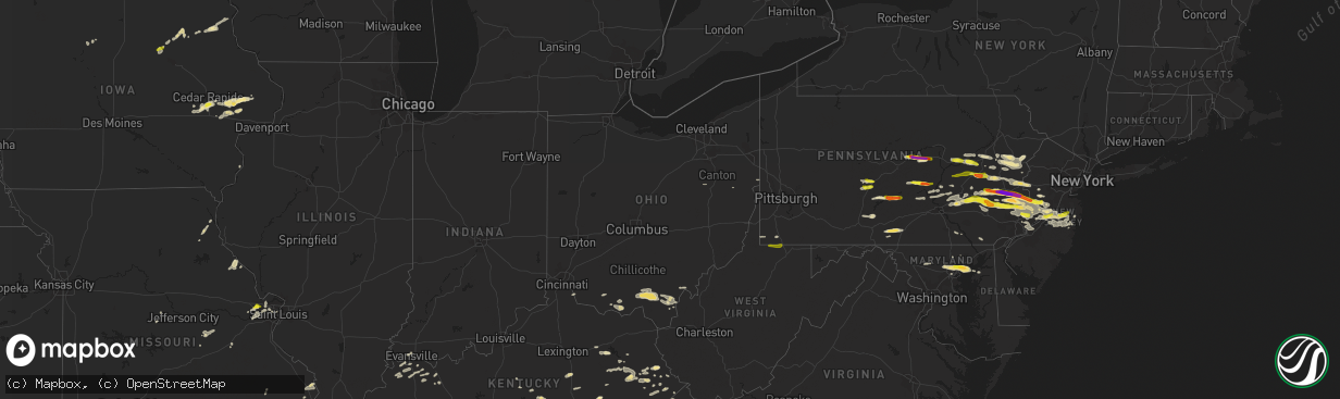 Hail map in Ohio on May 29, 2019
