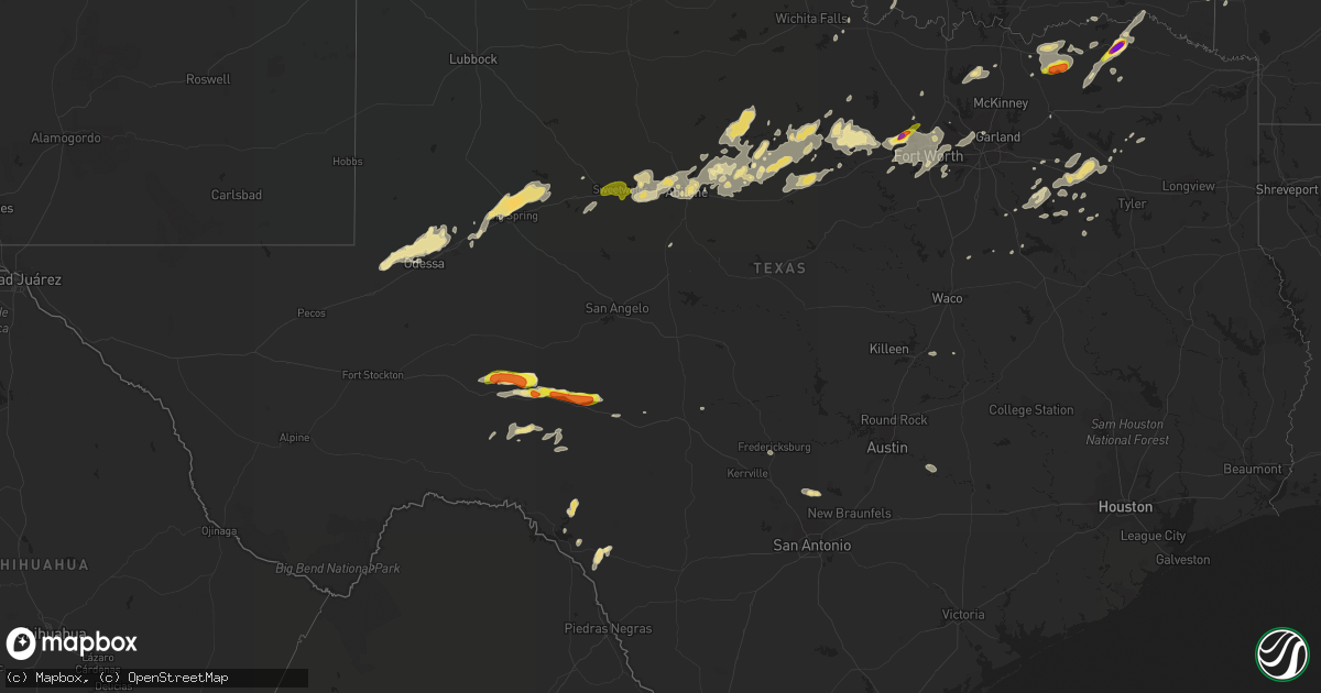 Hail map in Texas on May 29, 2019