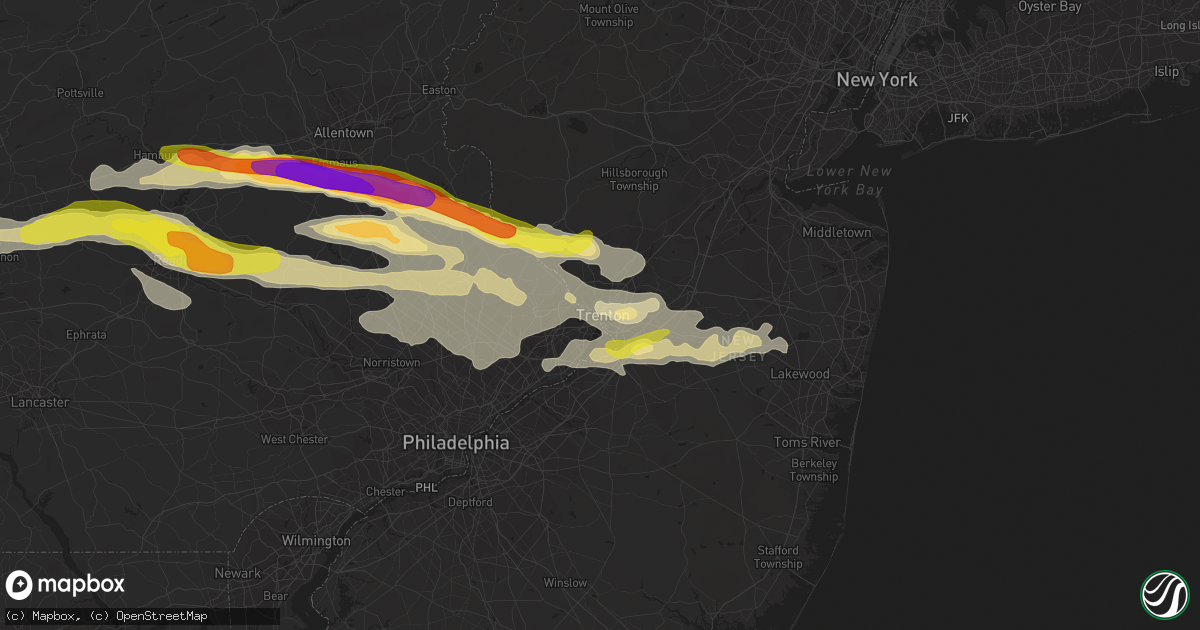 Hail map in Trenton, NJ on May 29, 2019