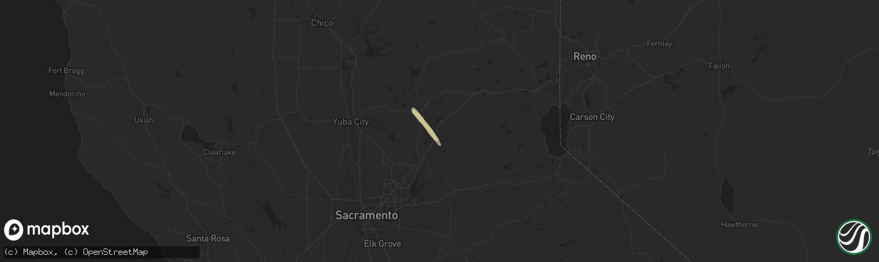 Hail map in Colfax, CA on May 29, 2020