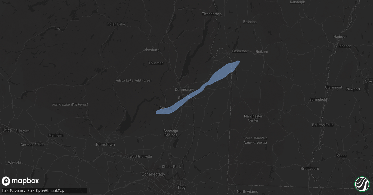 Hail map in Glens Falls, NY on May 29, 2020