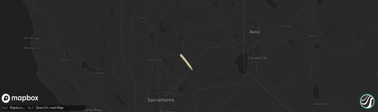 Hail map in Grass Valley, CA on May 29, 2020