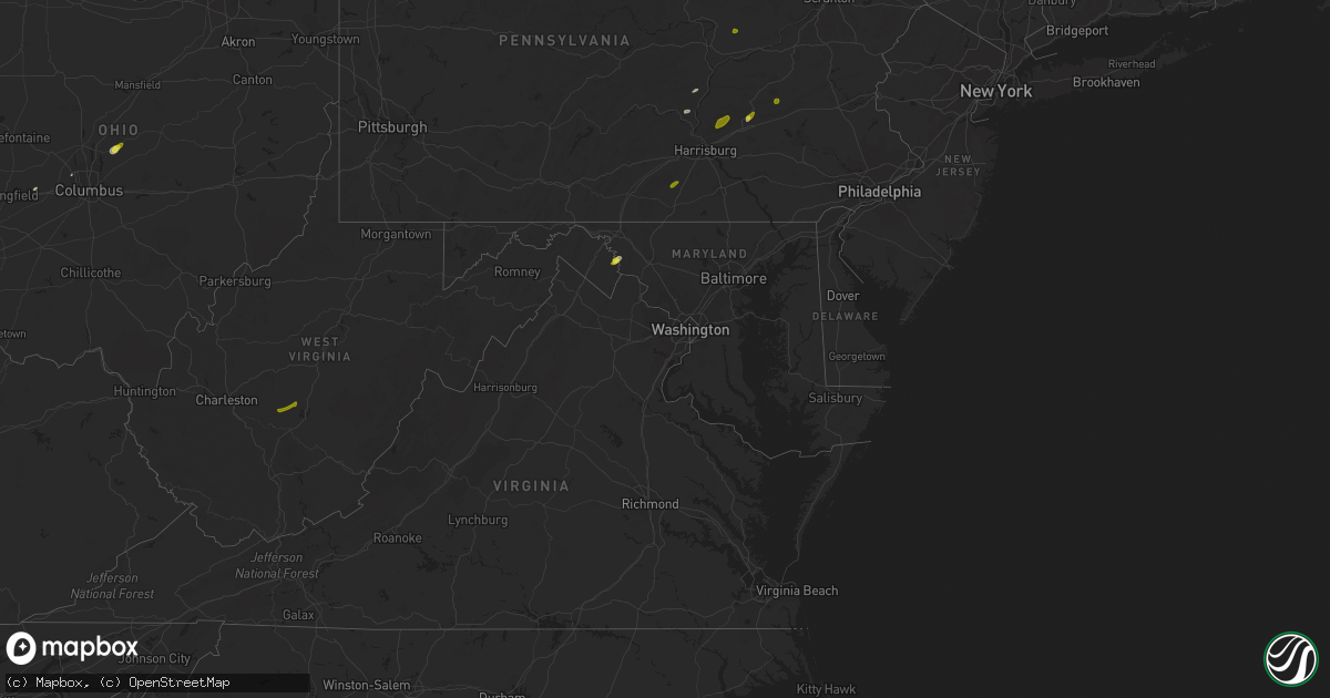 Hail map in Maryland on May 29, 2020