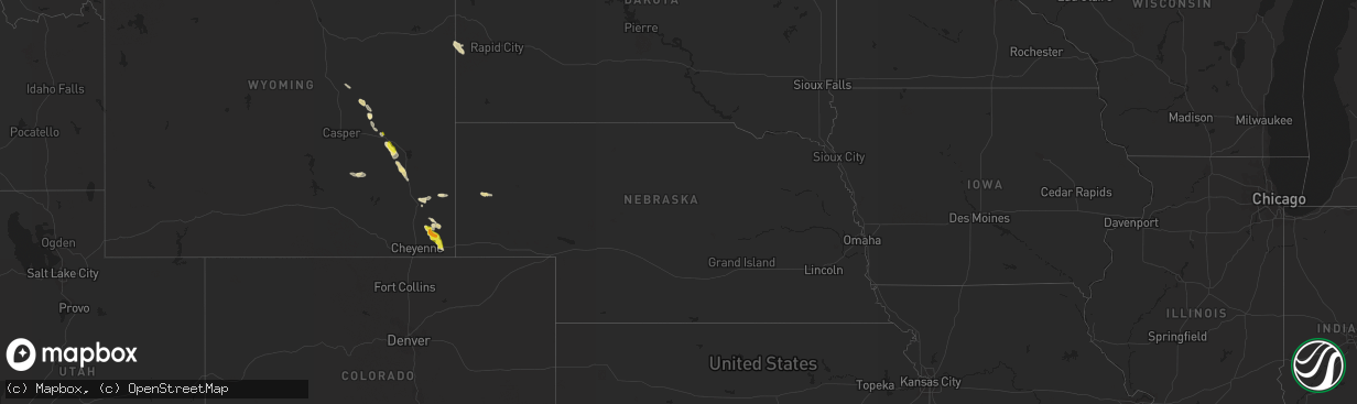 Hail map in Nebraska on May 29, 2020