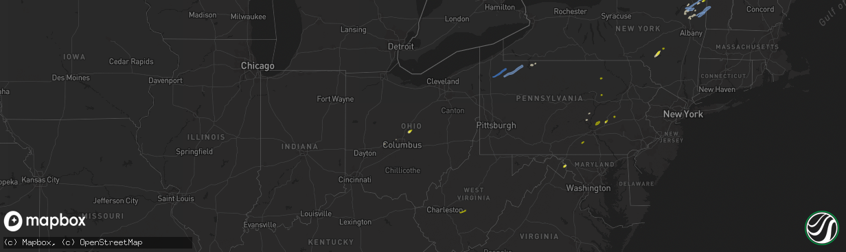 Hail map in Ohio on May 29, 2020