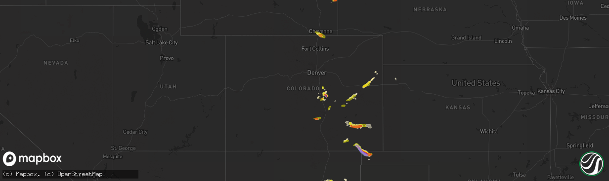 Hail map in Colorado on May 29, 2021