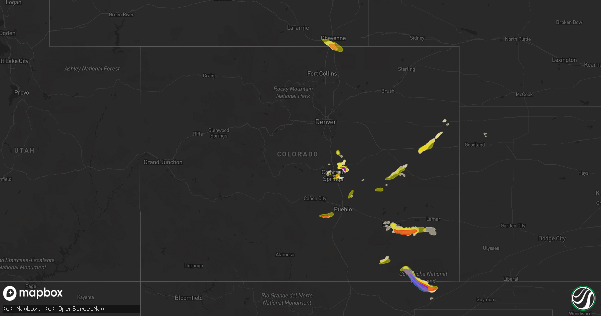 Hail map in Colorado on May 29, 2021