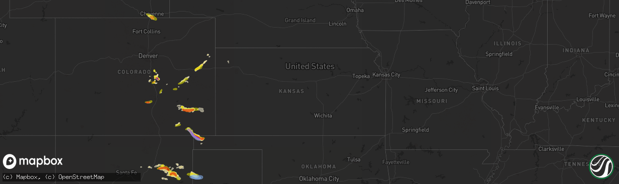 Hail map in Kansas on May 29, 2021