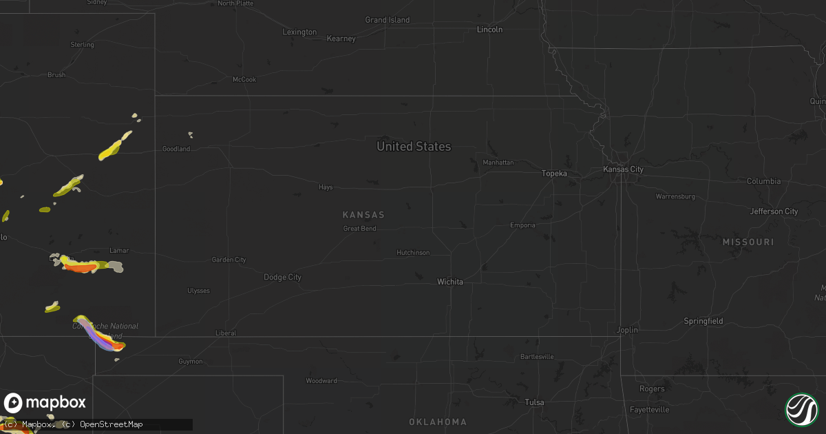 Hail map in Kansas on May 29, 2021