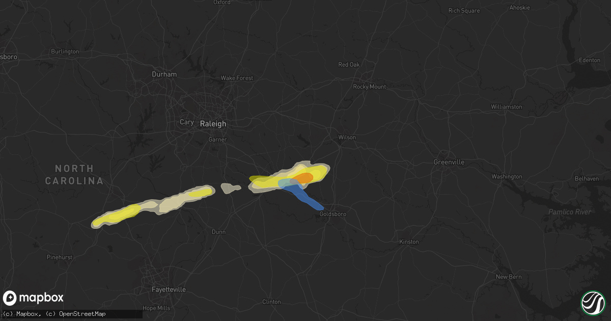 Hail map in Kenly, NC on May 29, 2021