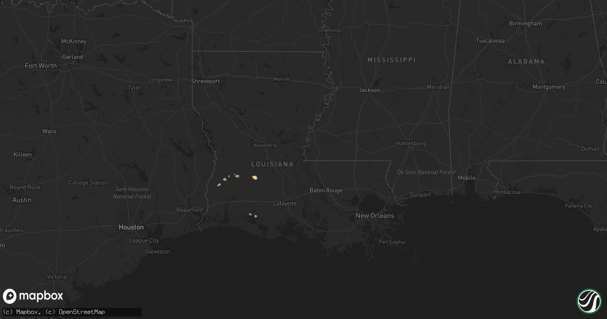 Hail map in Louisiana on May 29, 2021