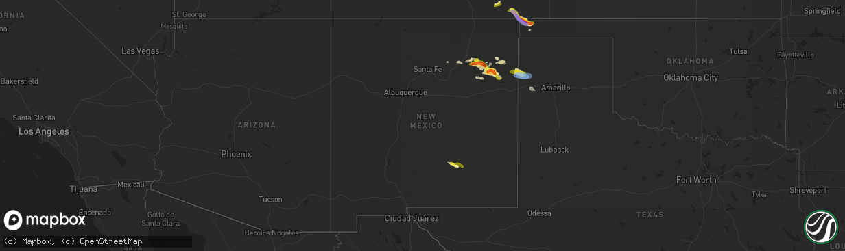 Hail map in New Mexico on May 29, 2021