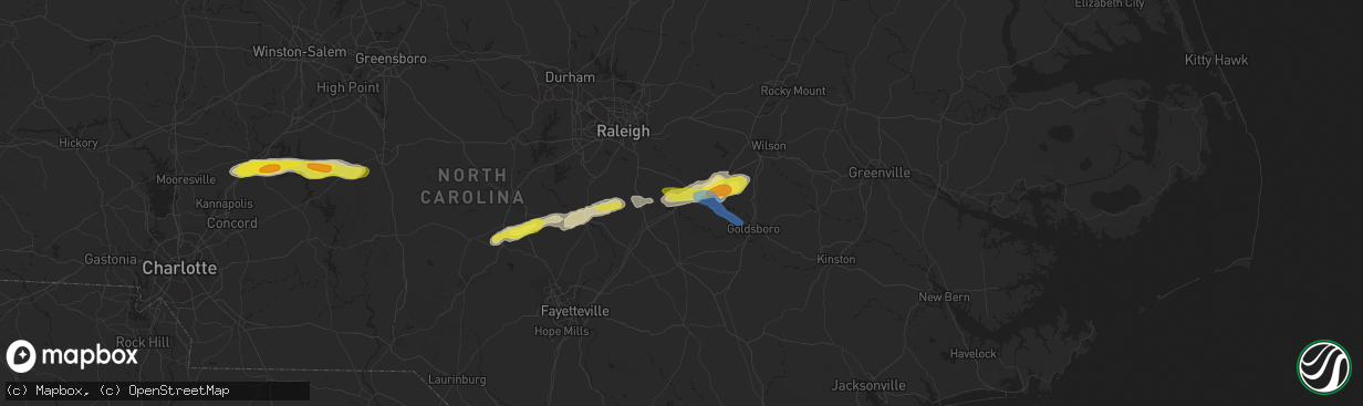 Hail map in Smithfield, NC on May 29, 2021