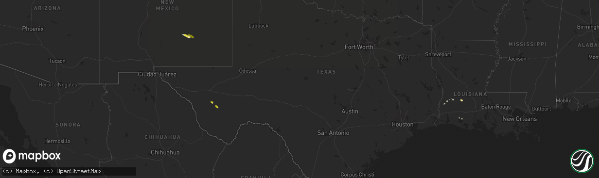 Hail map in Texas on May 29, 2021