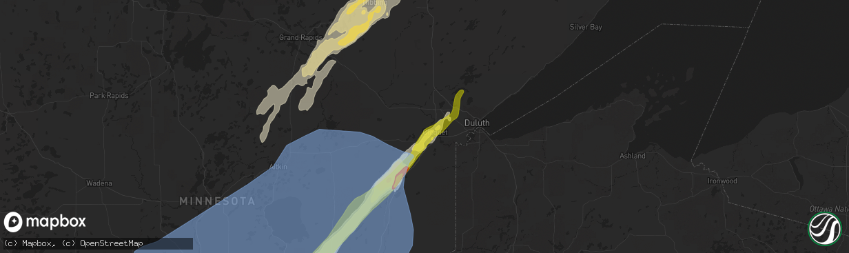 Hail map in Cloquet, MN on May 29, 2022