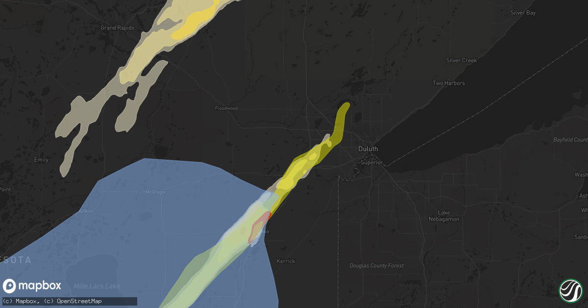 Hail map in Cloquet, MN on May 29, 2022