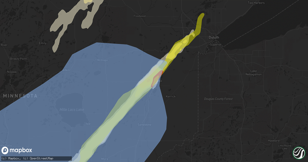 Hail map in Moose Lake, MN on May 29, 2022