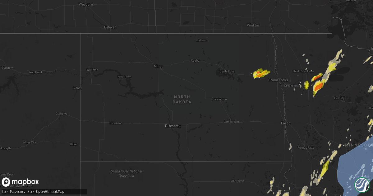 Hail map in North Dakota on May 29, 2022