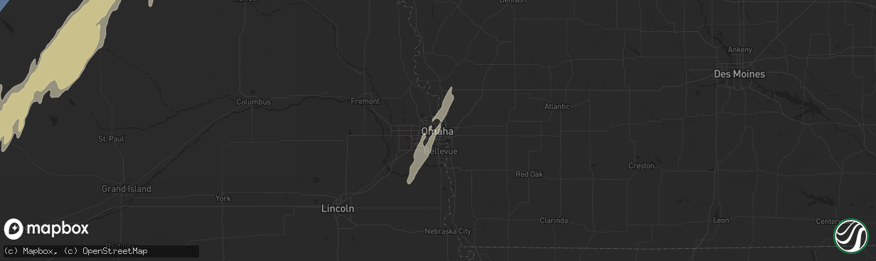 Hail map in Omaha, NE on May 29, 2022