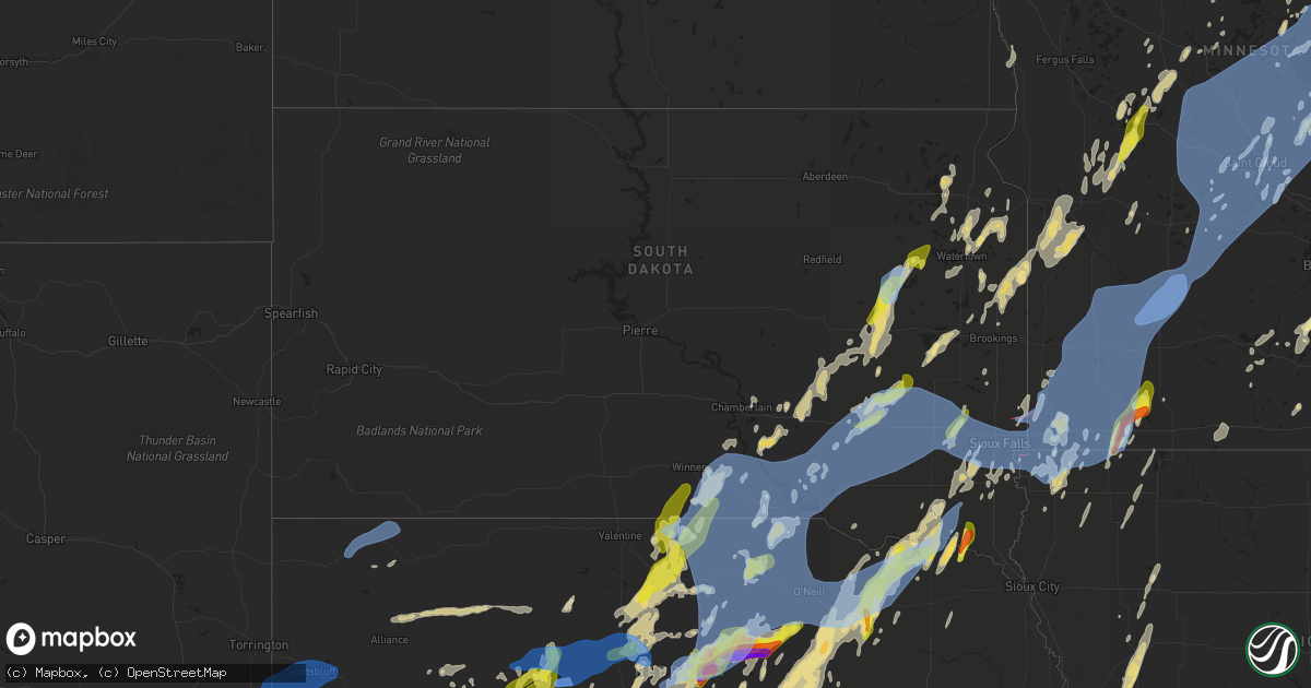 Hail map in South Dakota on May 29, 2022
