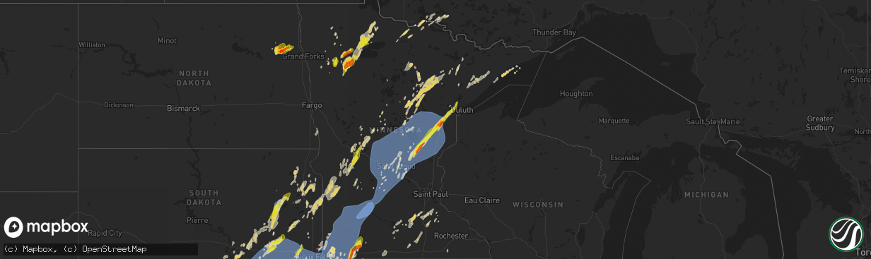 Hail map on May 29, 2022