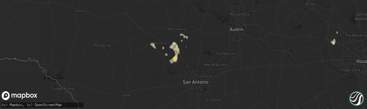 Hail map in Boerne, TX on May 29, 2023