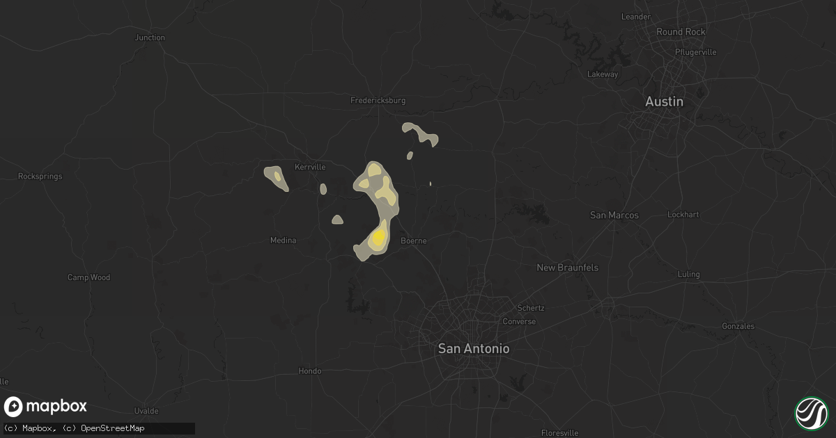 Hail map in Boerne, TX on May 29, 2023
