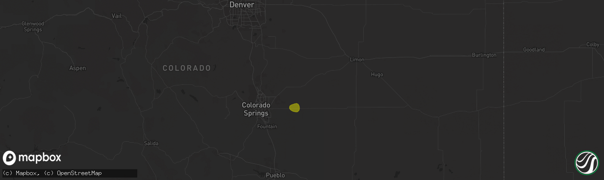 Hail map in Calhan, CO on May 29, 2023