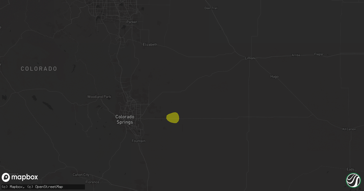 Hail map in Calhan, CO on May 29, 2023